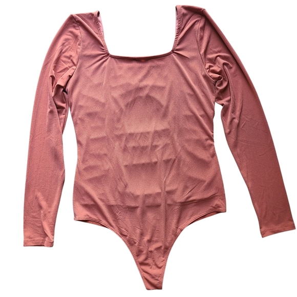 Willow + Root Rose Ruched Square Neck Long Sleeve Bodysuit NWT Size L - Picture 7 of 13